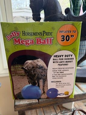 Horsemen's Pride Mega Ball Horse Toy, Blue, 30-in